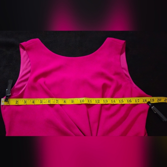 Donna Ricco Fuchsia Midi Dress - Size 12 - Picture 5 of 8